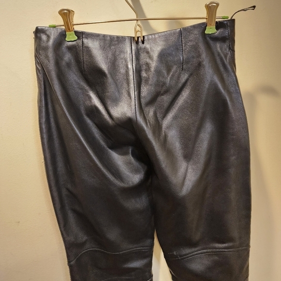 The Limited Women's black 100% leather Straight legs pants size 2 - Picture 9 of 14